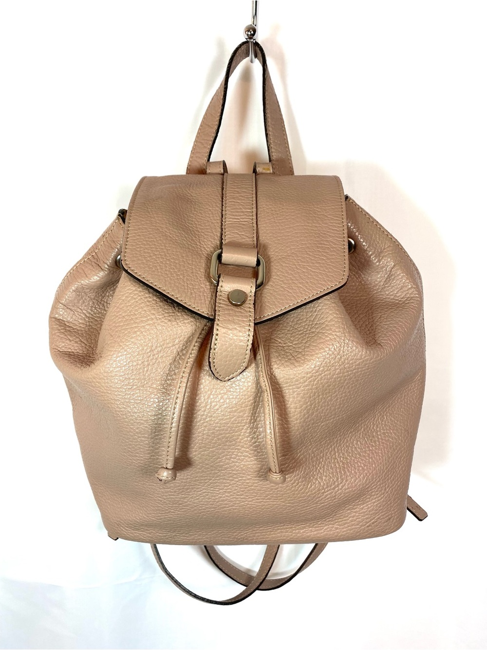 A BELLUCCI Beige Taupe Leather Backpack